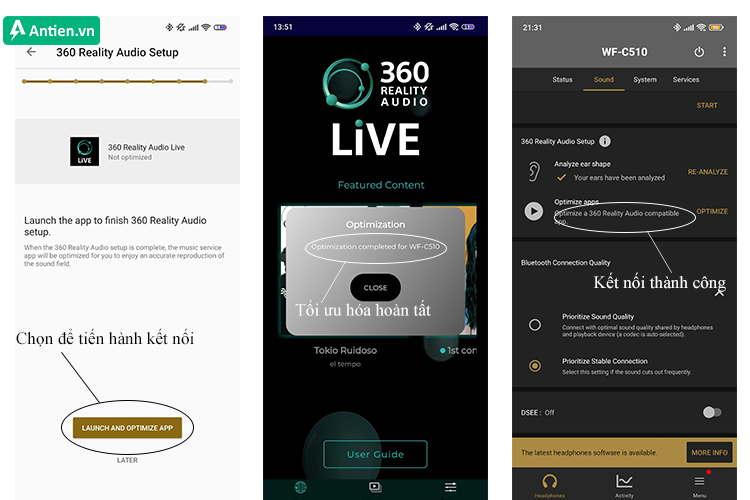Kết nối tính năng 360 Reality Audio bước 3