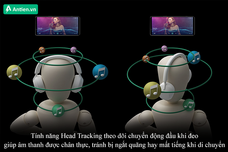 Theo dõi chuyển động để điều chỉnh âm thanh với tính năng Head Tracking