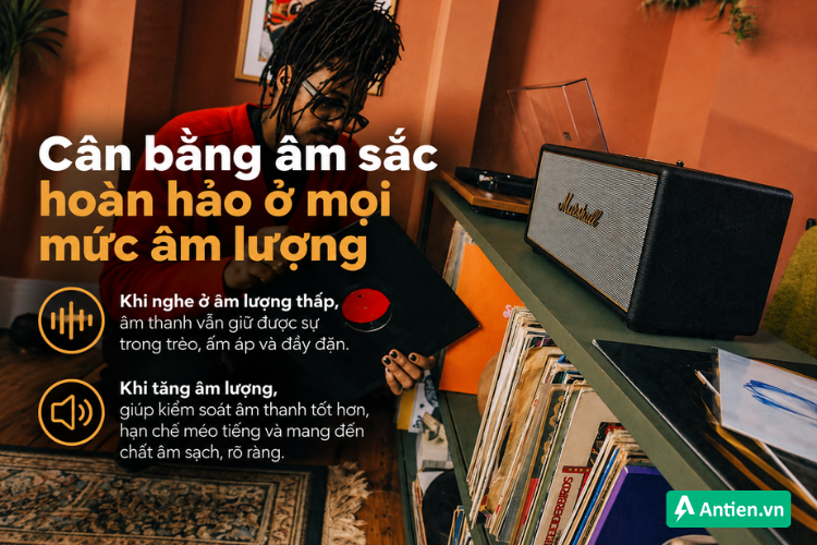 Loa Marshall Stanmore IV cân bằng âm sắc hoàn hảo ở mọi mức âm lượng