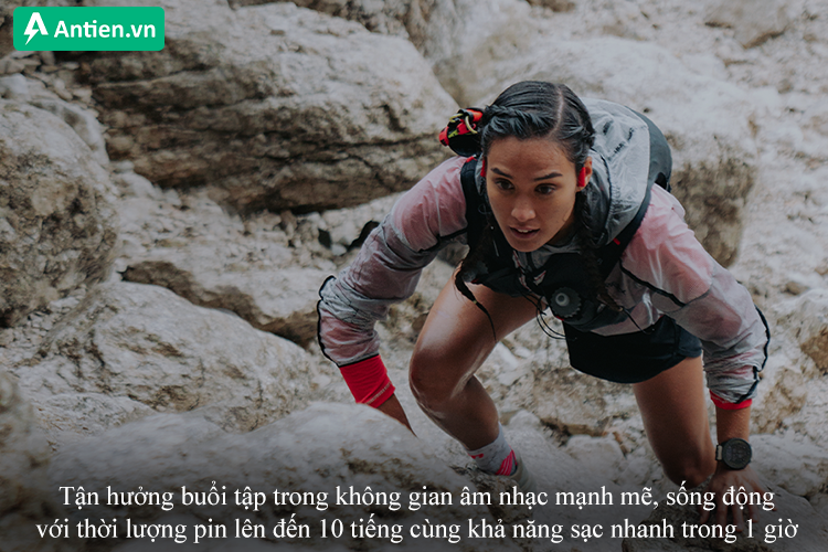 Thoải mái tận hưởng buổi tập với thời lượng pin lên đến 10 tiếng