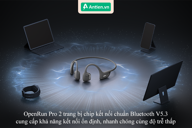 OpenRun Pro 2 tích hợp công nghệ Bluetooth V5.3 cung cấp kết nối ổn định, nhanh chóng