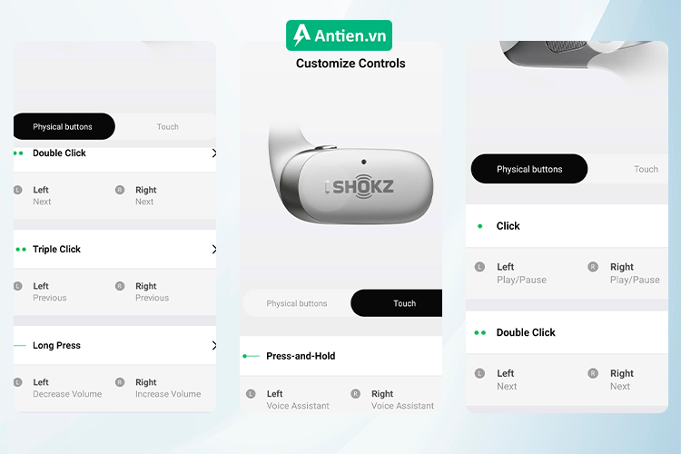 Các thao tác điều khiển trên Shokz OpenFit 2+