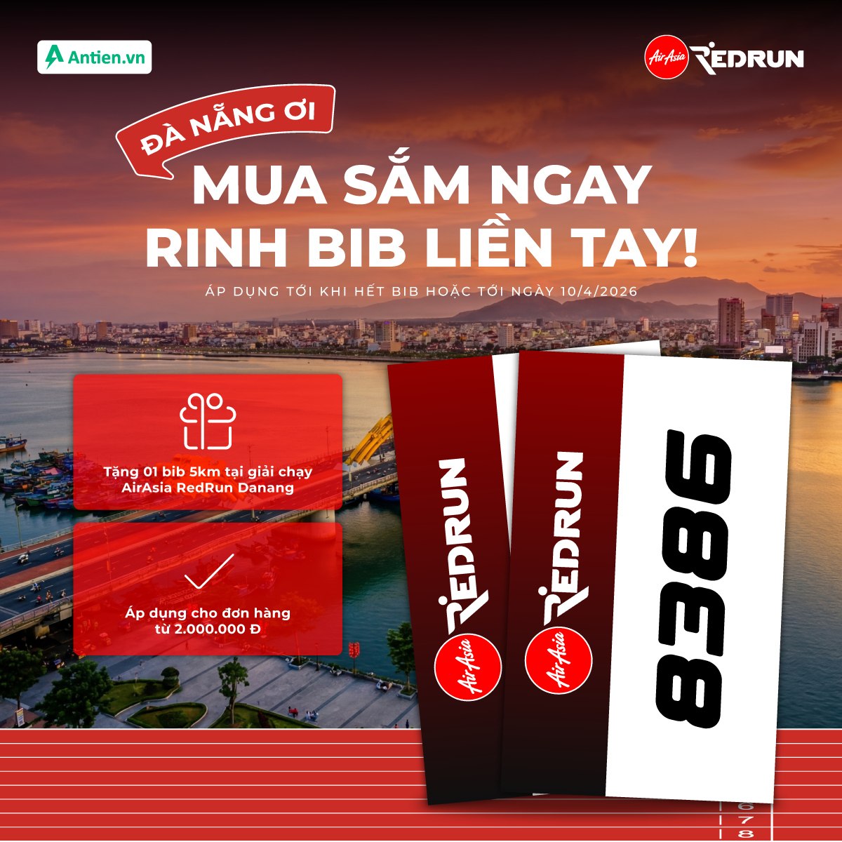 Ring bib liền tay khi mua hàng tại