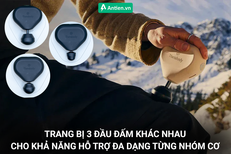 Hỗ trợ đa dạng các nhóm cơ với 3 đầu đấm chuyên dụng đi kèm