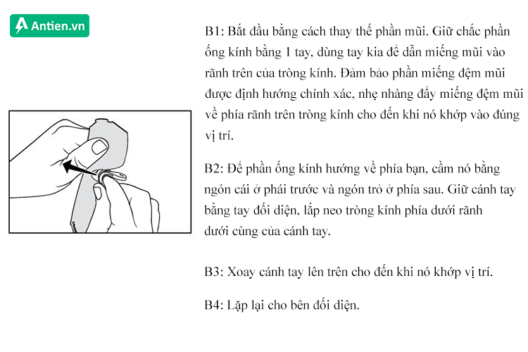 Các bước lắp tròng kính Tifosi Rail Blackout