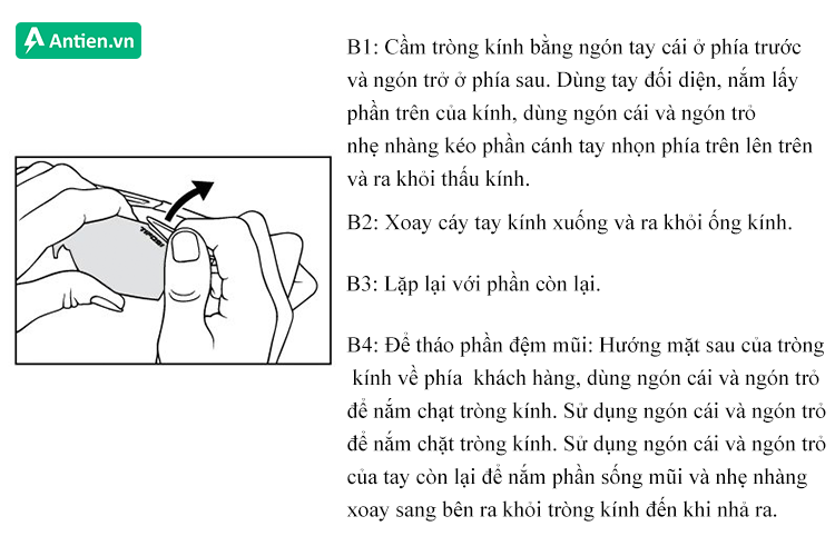 Các bước tháo tròng kính Tifosi Rail Blackout