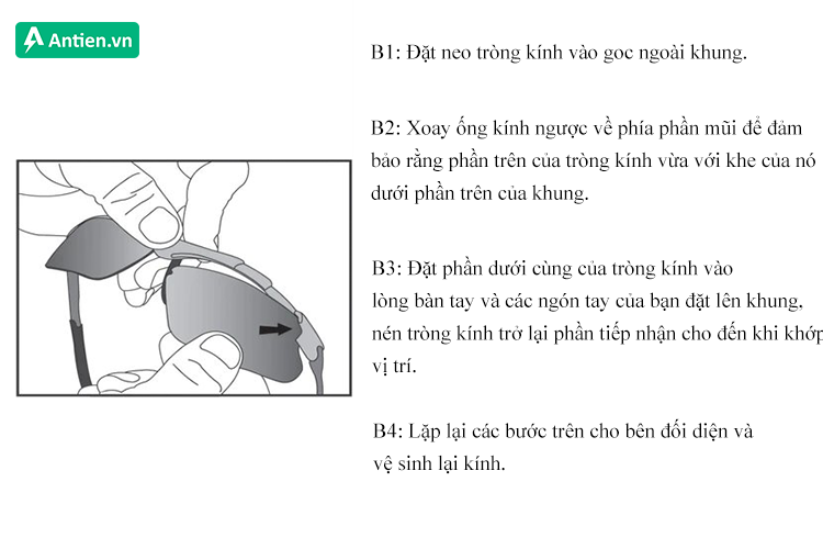 Các bước lắp tròng kính Tifosi Salvo Crystal Smoke