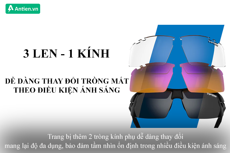 Trang bị thêm 2 mắt kính cung cấp độ đa dụng trong mọi điều kiện ánh sáng