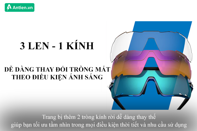 Trang bị thêm 2 mắt kính cung cấp độ đa dụng trong mọi điều kiện ánh sáng và nhu cầu sử dụng