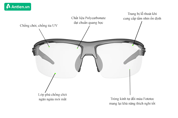 Thông tin tròng kính Tifosi Rivet Gunmetal