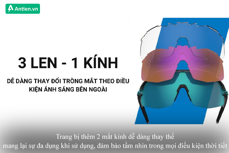 Trang bị thêm 2 mắt kính cung cấp độ đa dụng trong mọi điều kiện ánh sáng