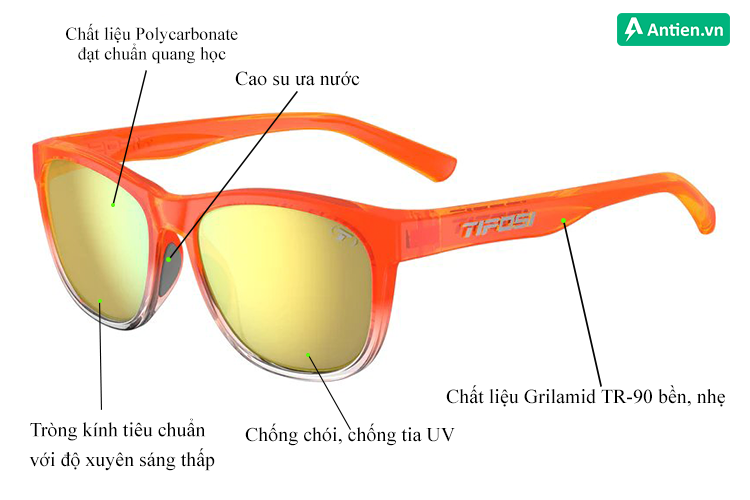 Thông tin tròng và gọng kính Tifosi Swank Orange Rush