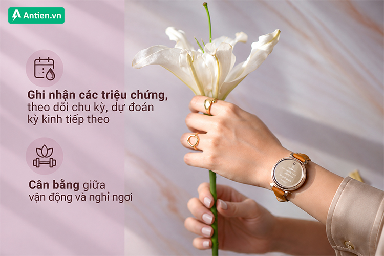 Việc theo dõi chu kỳ kinh nguyệt trên Garmin giúp chị em chủ động chăm sóc,điều chỉnh dinh dưỡng