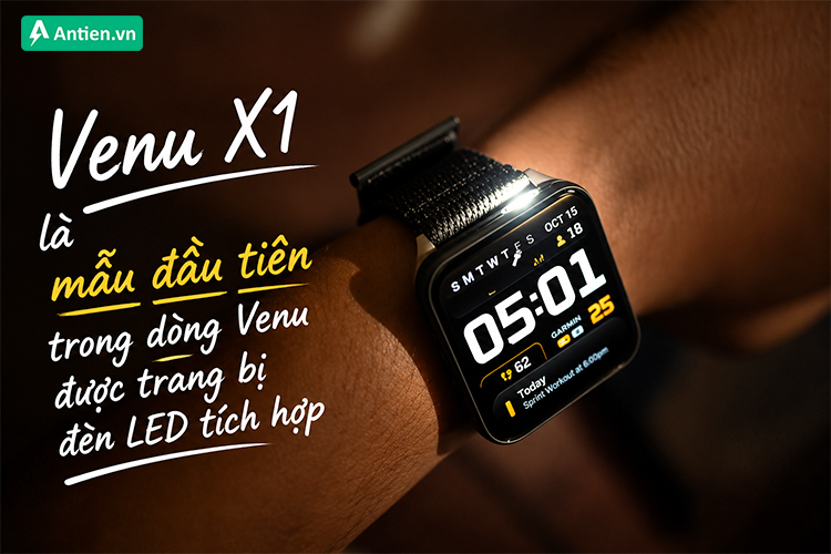 Venu X1 là đồng hồ đầiu tiên trong dòng Venu sở hữu đèn pin LED chiếu sáng
