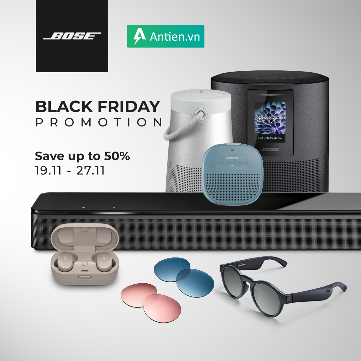 Black Friday Giảm tới 50 các sản phẩm của Bose. antien.vn