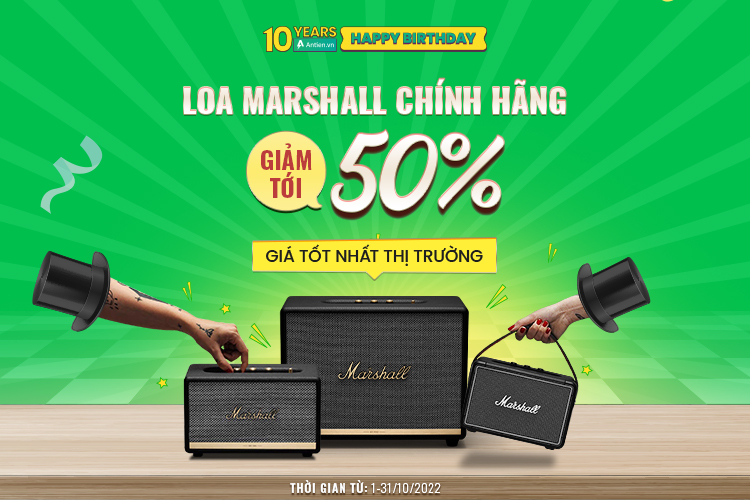 Giảm tới 50% các sản phẩm loa Marshall