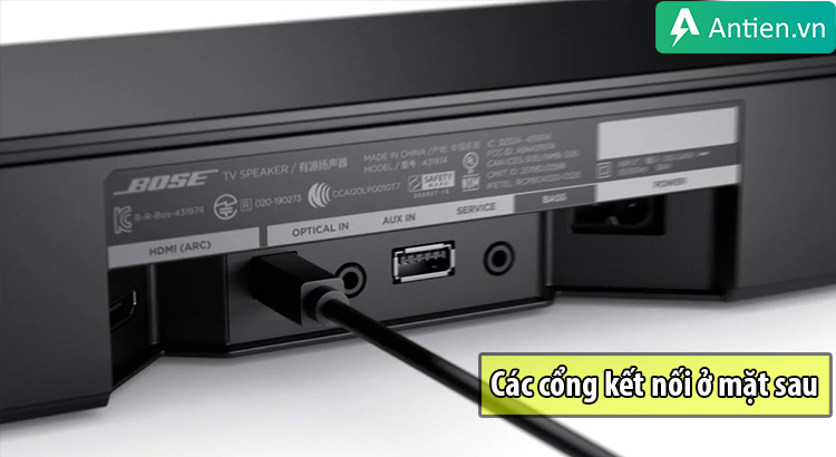 Mặt sau của Soundbar Bose TV Speaker