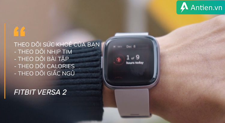 Đồng hồ Fitbit Versa 2 hỗ trợ theo dõi hoạt động hàng ngày