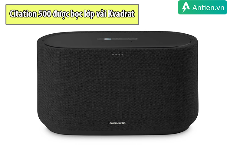 Loa Harman Kardon Citation 500 dạng bầu dục hình hộp chữ nhật và được bọc một lớp vải Kvadrat 