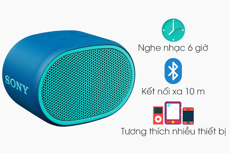 Loa bluetooth Sony SRS-XB01 chơi nhạc tới 6 tiếng