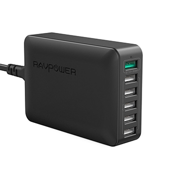 Sạc RAVPower RP-PC024, 4 cổng USB, 40W, sạc nhanh QC3.0